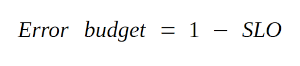 équation du budget erreur : 1 - slo